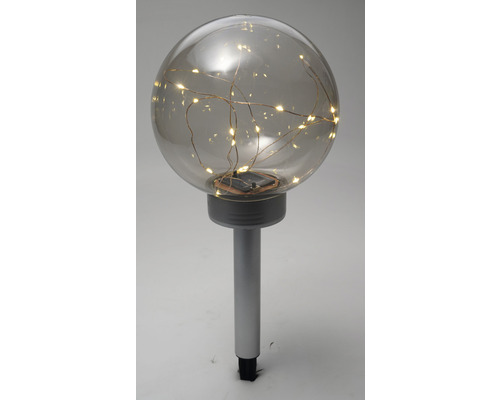 LED Vintage Solar Globe IP44 met grondpen, warm wit, RVS kleur, helder, Ø 200 mm