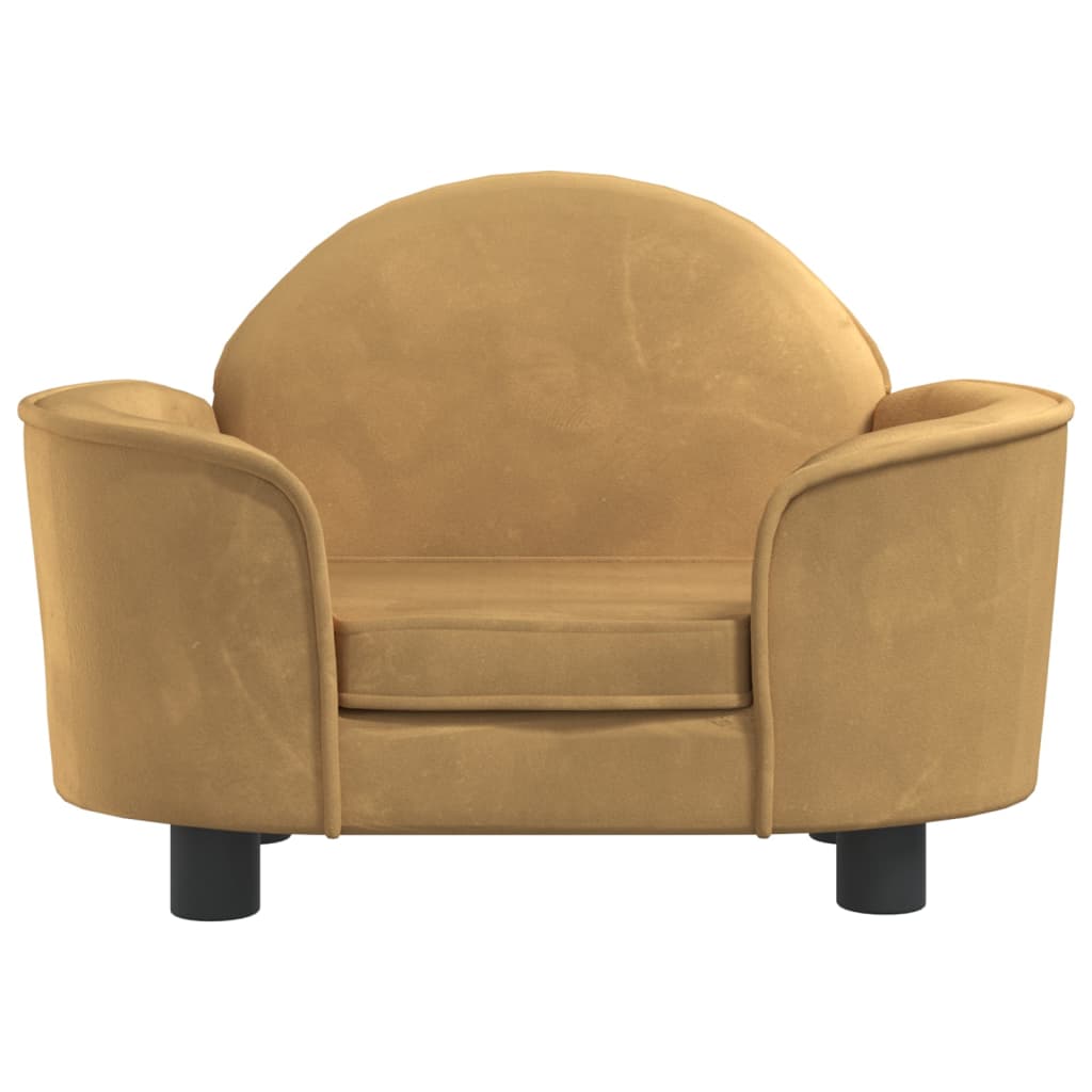 Cama para cães vidaXL em veludo marrom, 66x40x45 cm