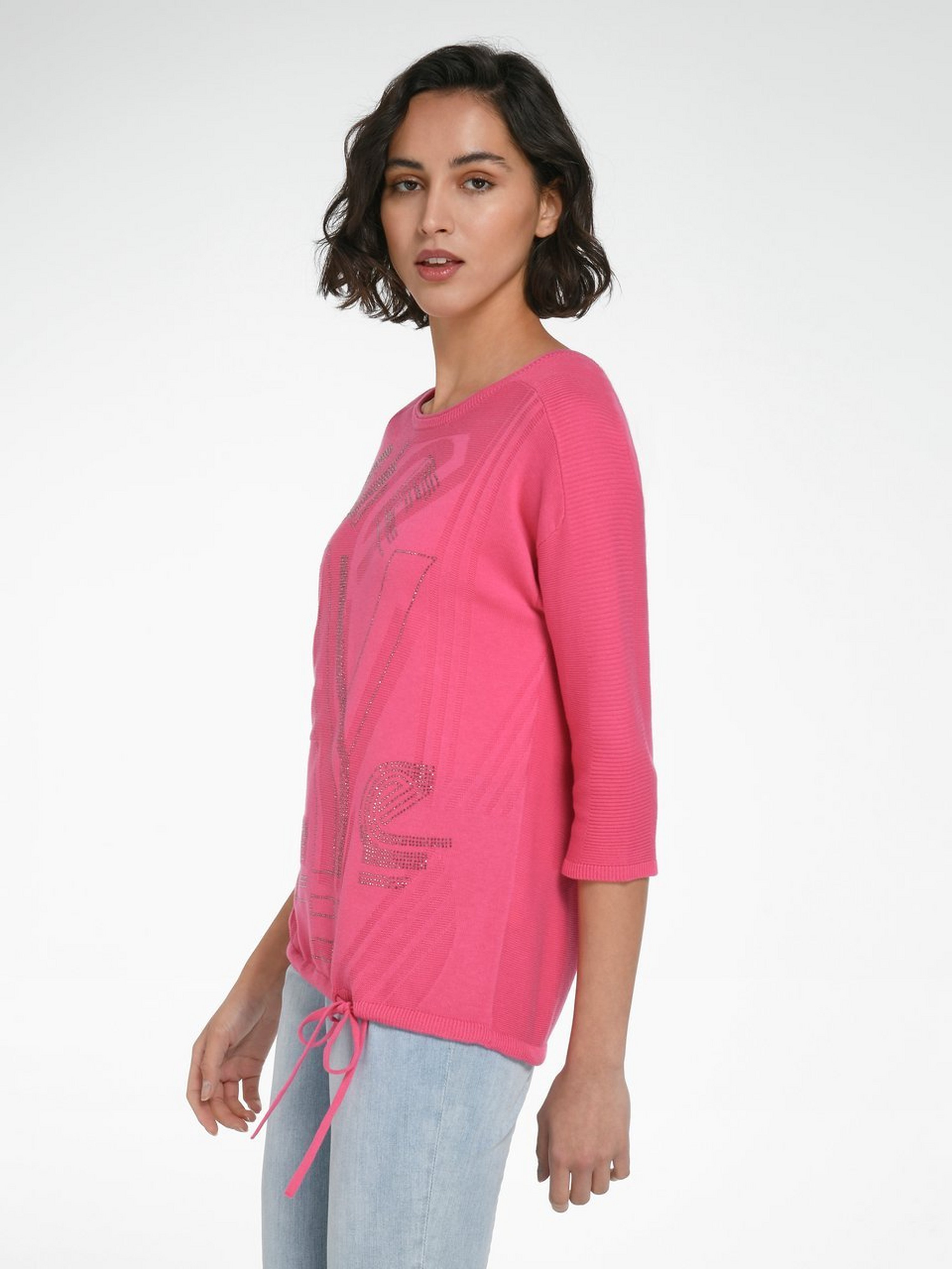 Rundhals-Pullover mit 3/4-Arm