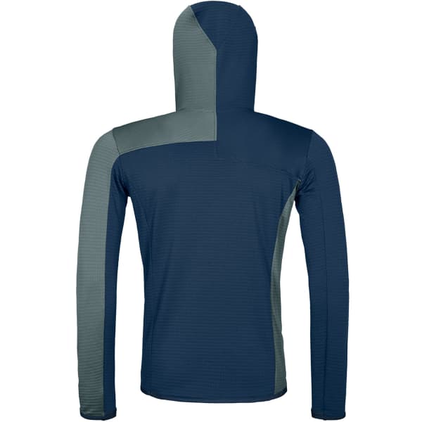 Veste polaire randonnée ORTOVOX FLEECE LIGHT GRID HOODED JKT DEEP OCEAN