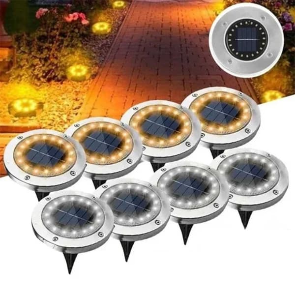 8-Pack Solar Spotlights LED-bakkebelysning