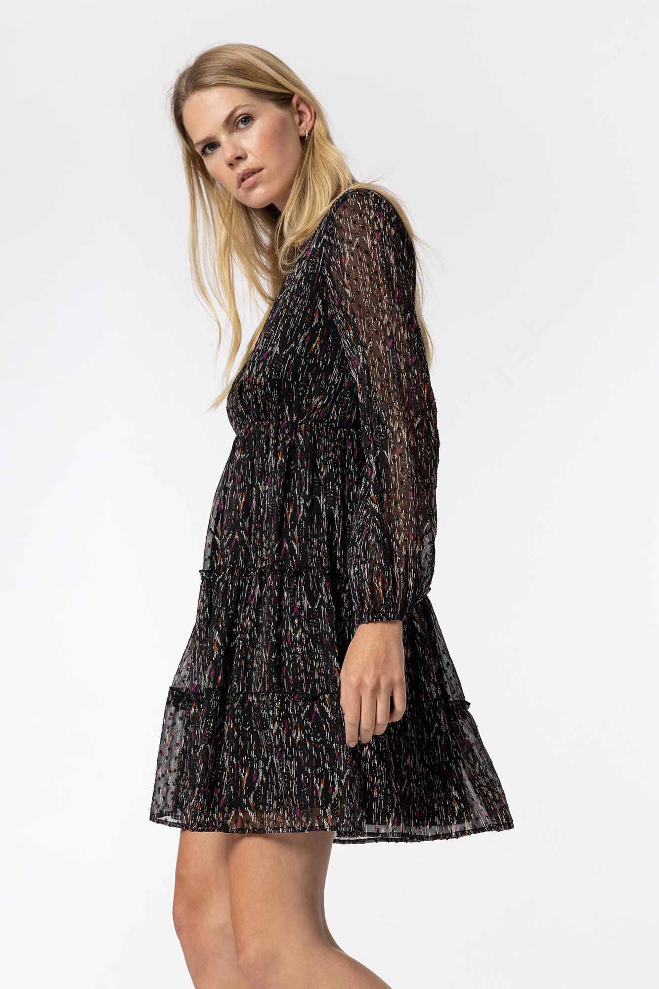 Vestido com estampa Plumeti