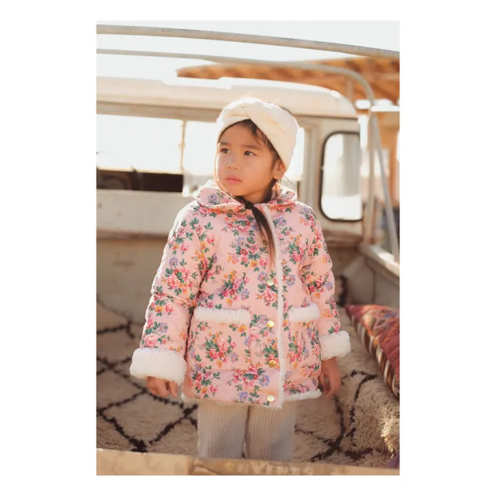 Louise Misha Manteau Velours Milleraies Fourré Dalila | Rose