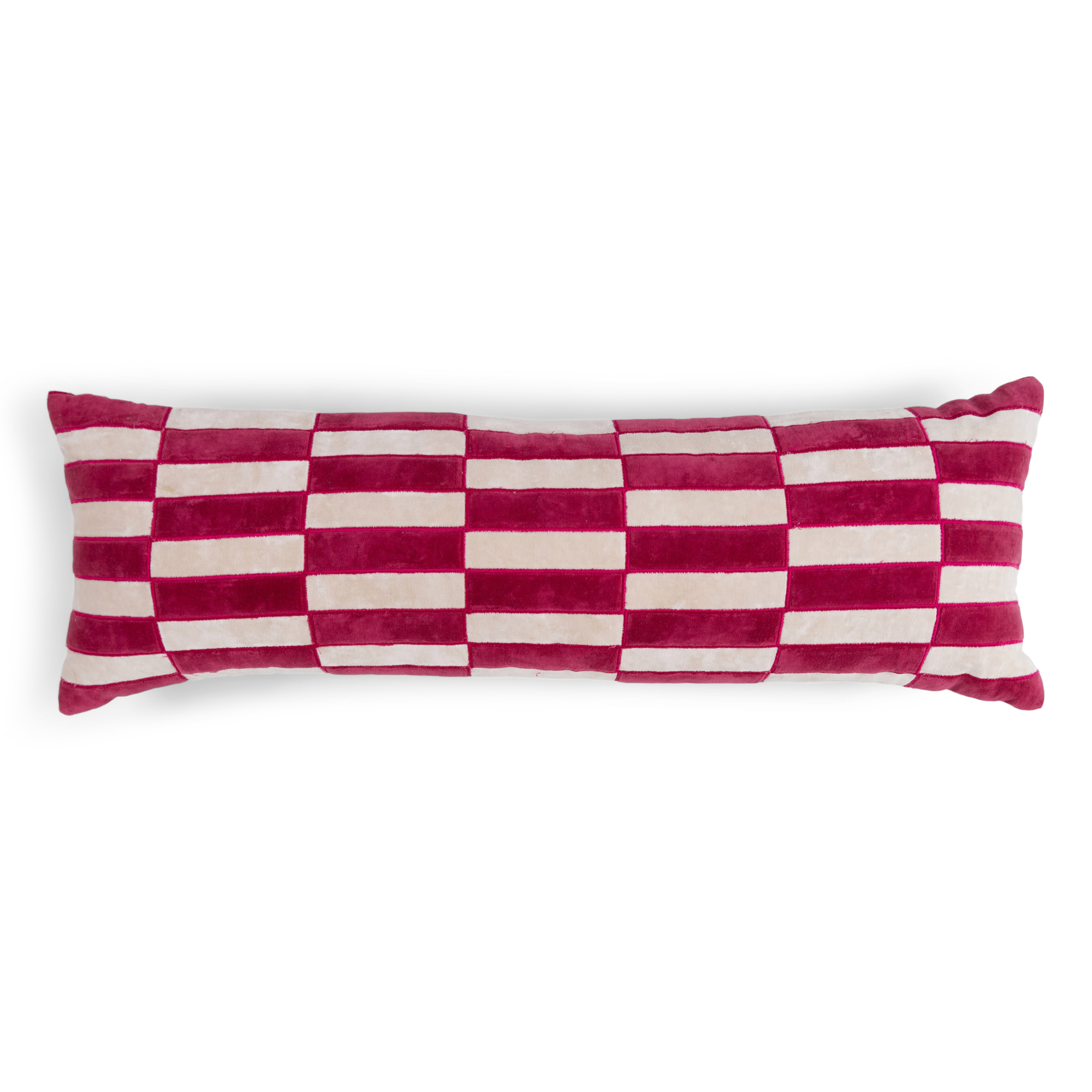 Sierkussen Block 30x90 cm pink/off-white