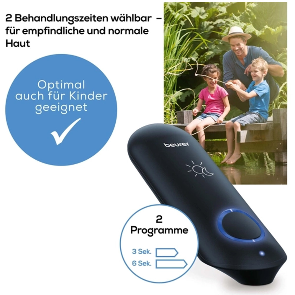 Insektenstichheiler BR 90 Elektrischer Anti-Itch Juckreiz Stift mit LED Licht (60734) - Schwarz