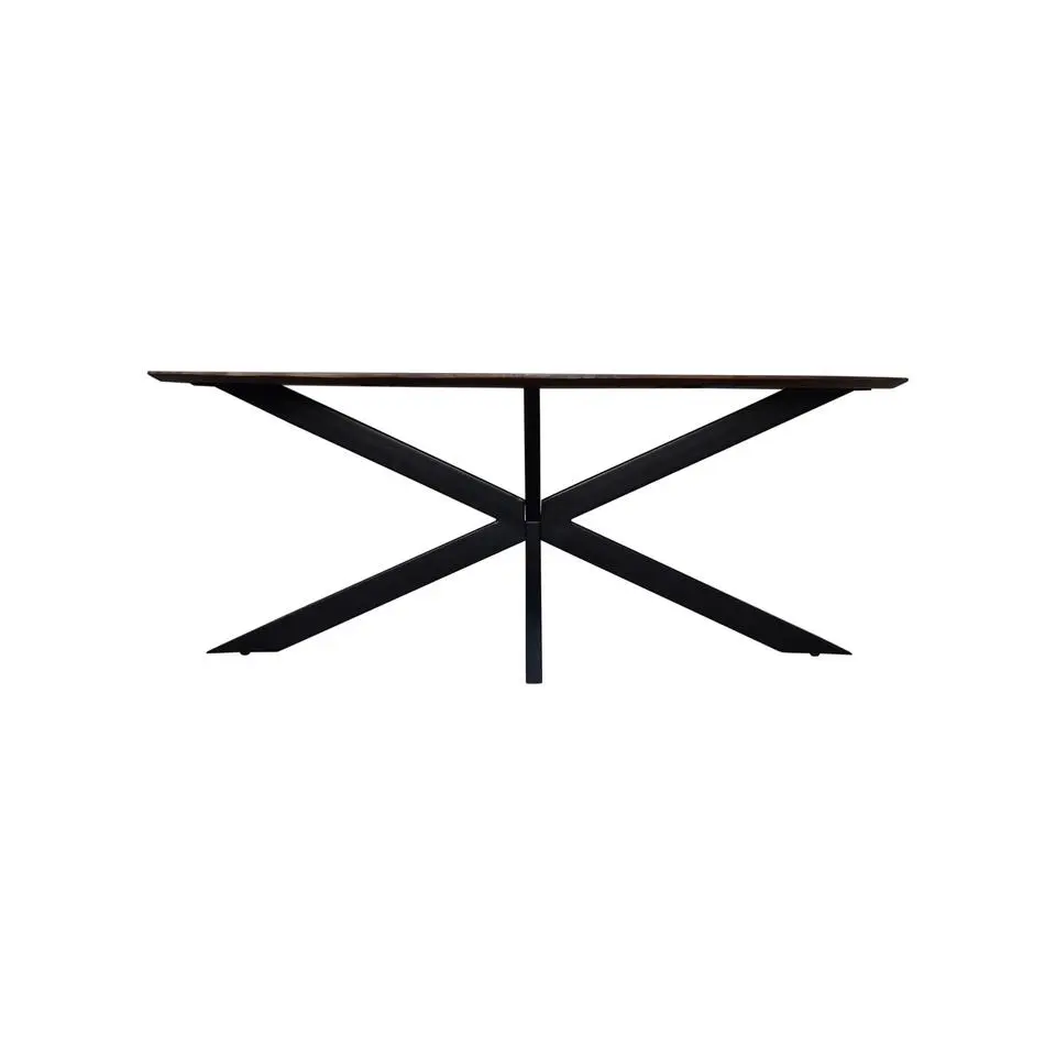 Eettafel Ovaal 200cm - Mangohout & Metaal - X-Poot
