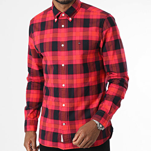 Chemise Manches Longues A Carreaux Oxford Bold Check 3780 Rouge Rose