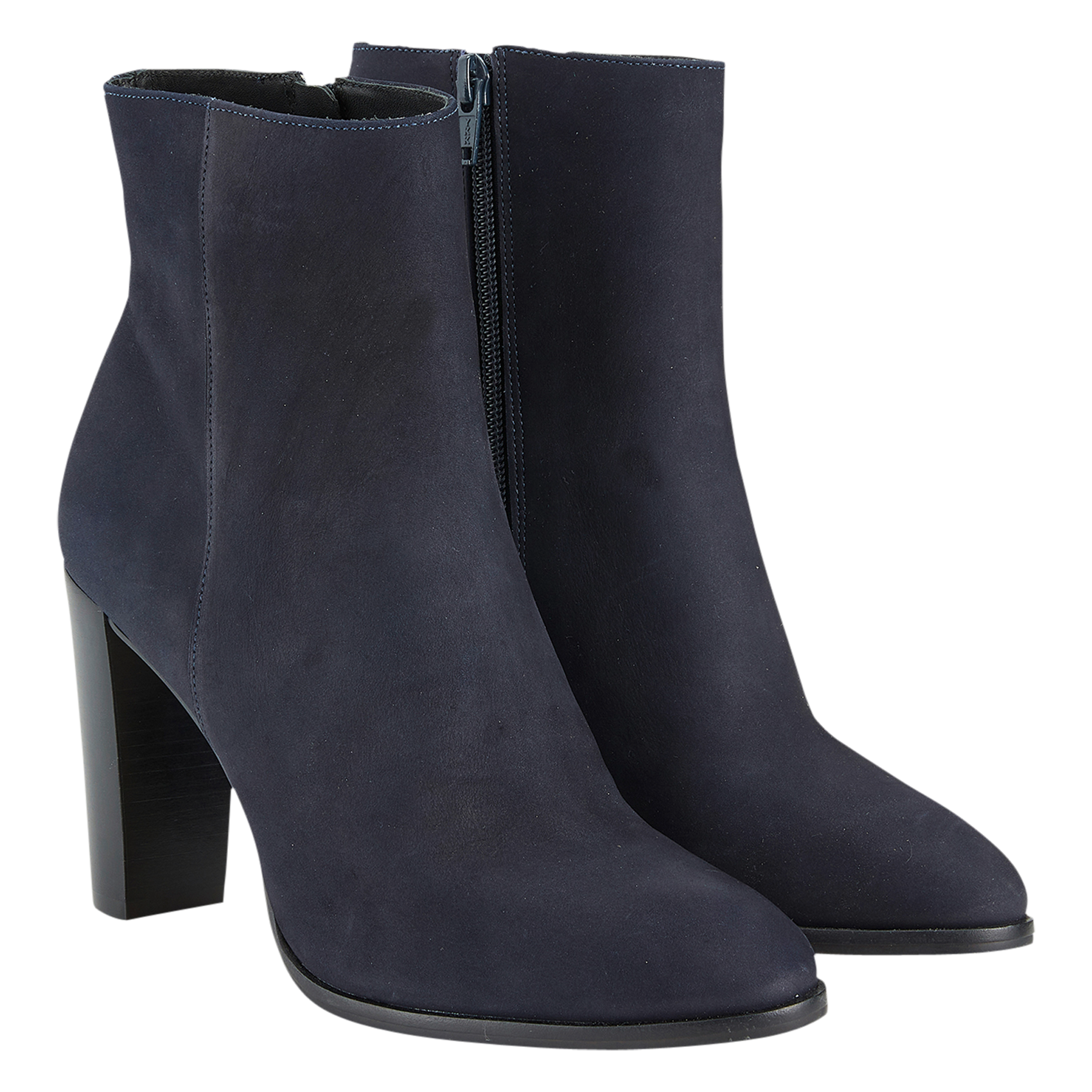 WALIMAS - Bottines à talons en cuir velours | Bleu
