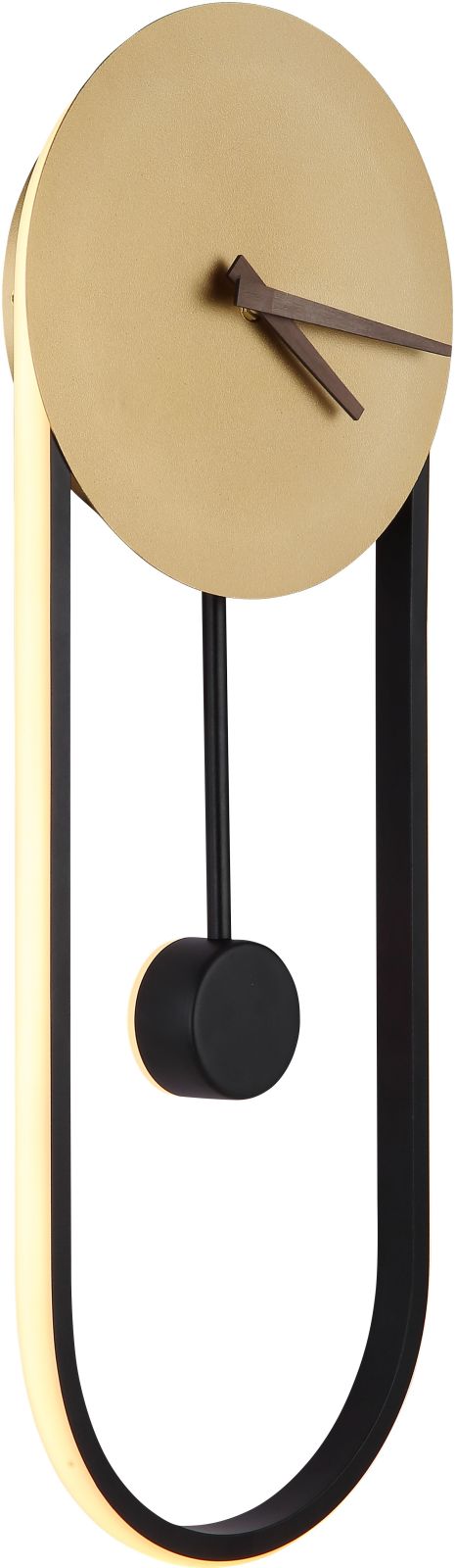 Wanduhr - gold-schwarz - mit Beleuchtung