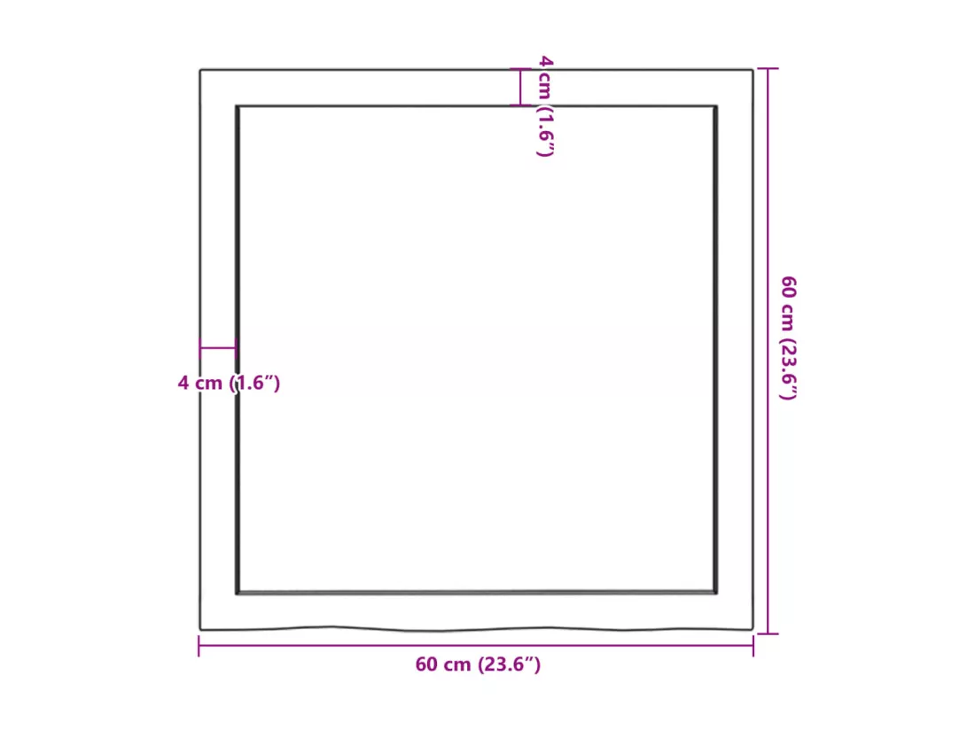Comptoir de salle de bain marron 60x60x(2-6) cm bois traité