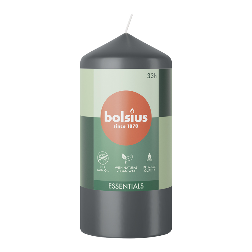 Bolsius Stompkaars 120/58 Stormygrey (1 stuk)