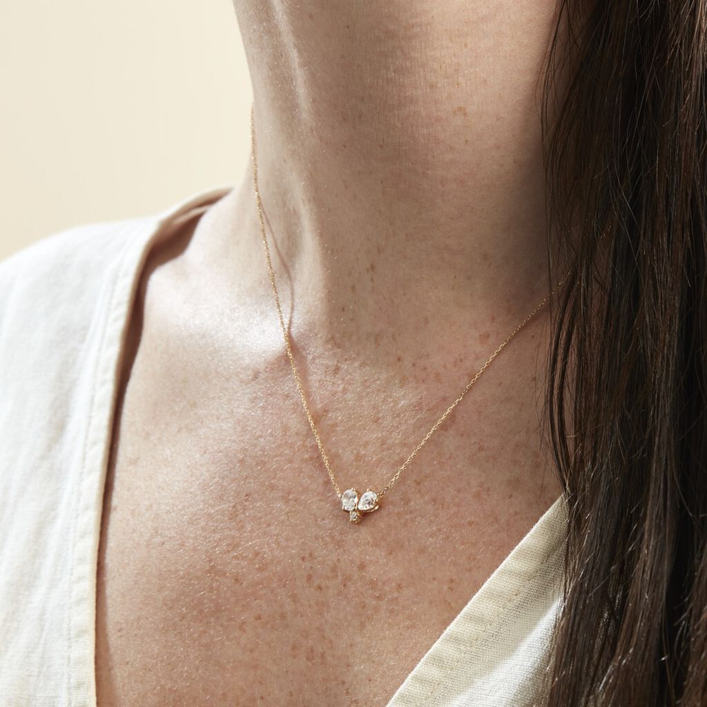 Collier Or Jaune Isidor Oxydes De Zirconium