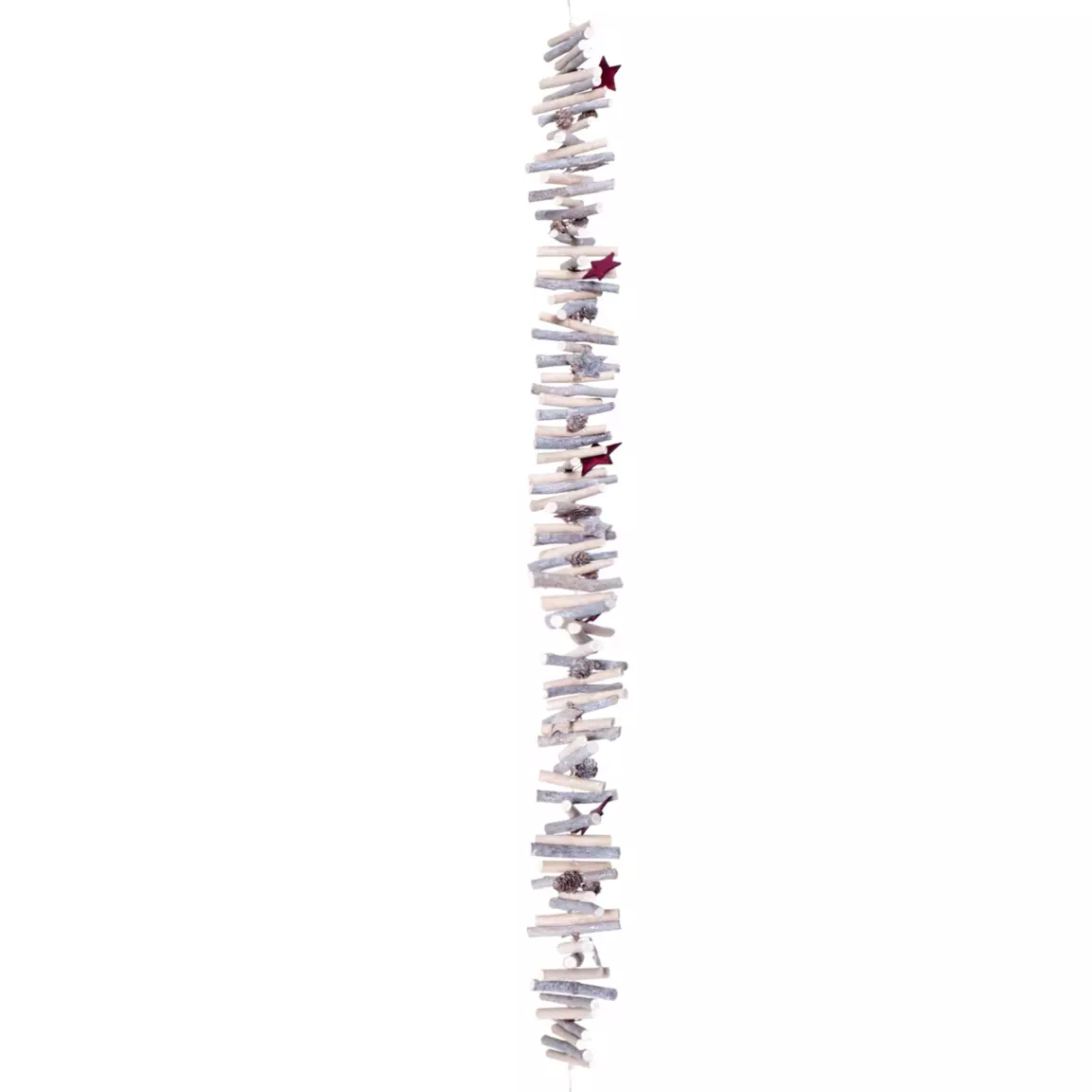 Guirlande de sapin branches (100 cm) Rondin Blanc
