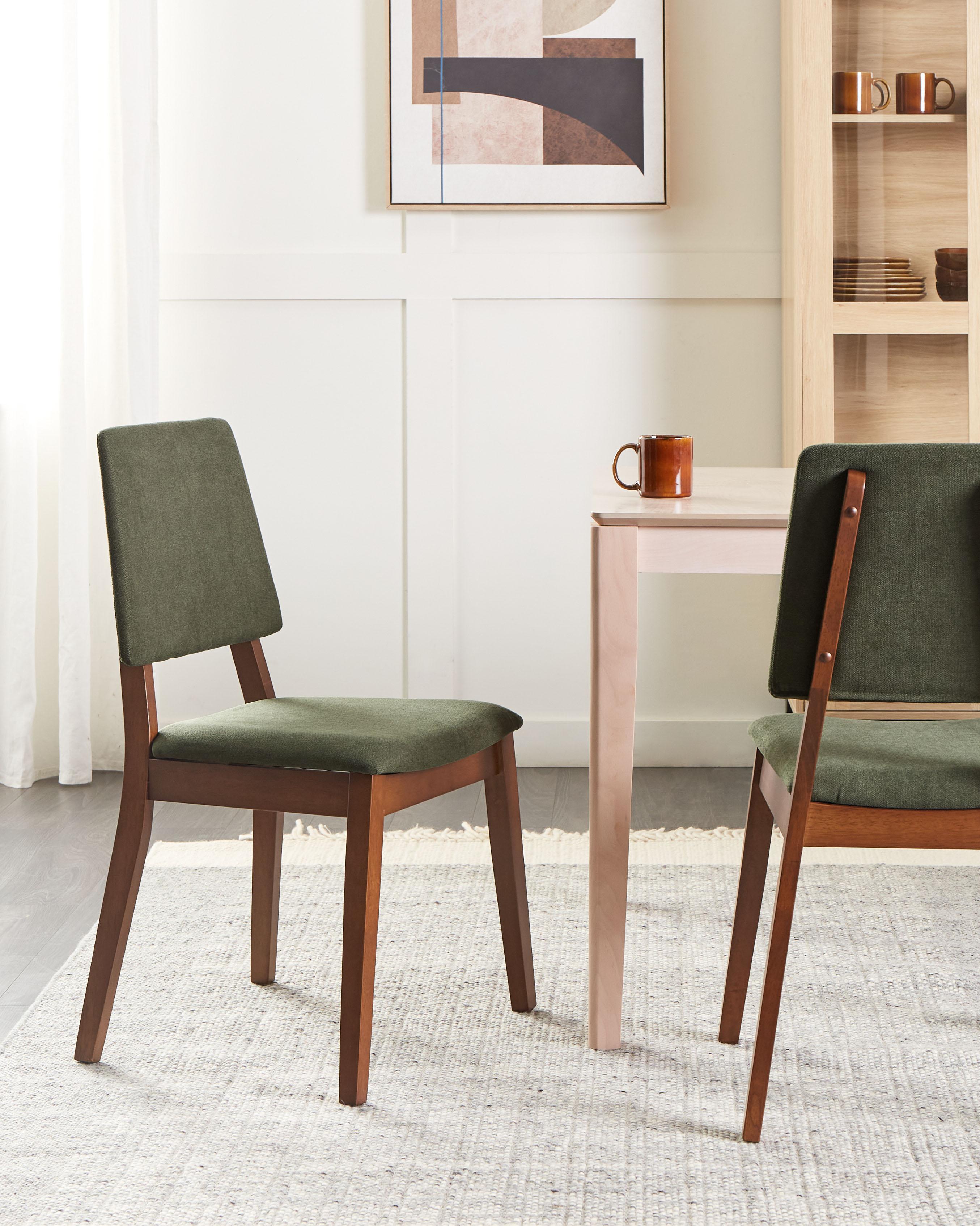 Set van 2 eetkamerstoelen MERRILL Hout Donkergroen