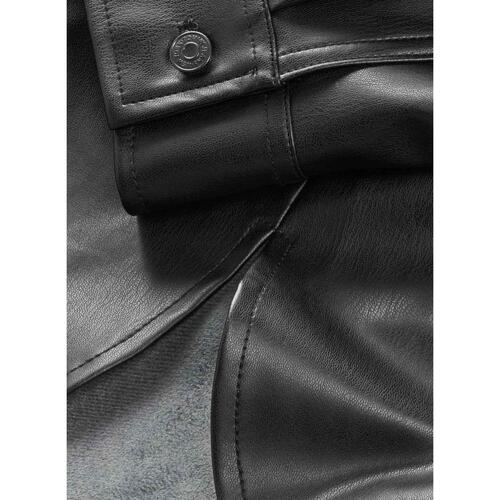 Tommy Jeans - TJW SPR OVS PLEATHER OVERSHIRT Negro