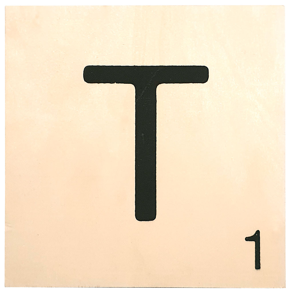 Lettre T bois à décorer 10x10cm