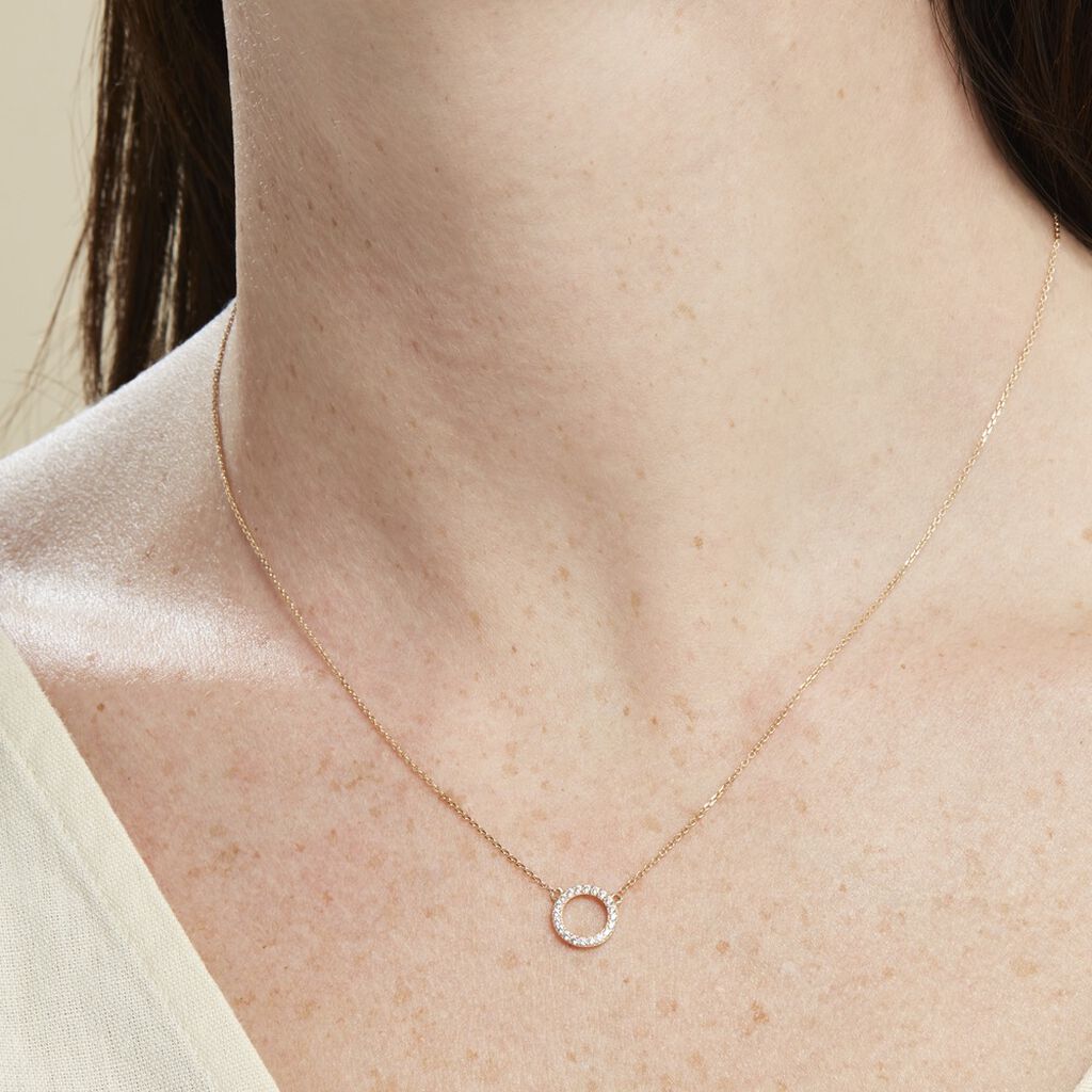 Collier Lim Or Jaune Oxyde De Zirconium
