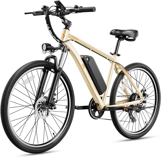 Jasion EB5 Electric Bike for Adults with 360Wh Removable Battery, 40Miles 20MPH Commuting Electric Mountain Bike with 350W Brushless Motor, 7-Speed, 26