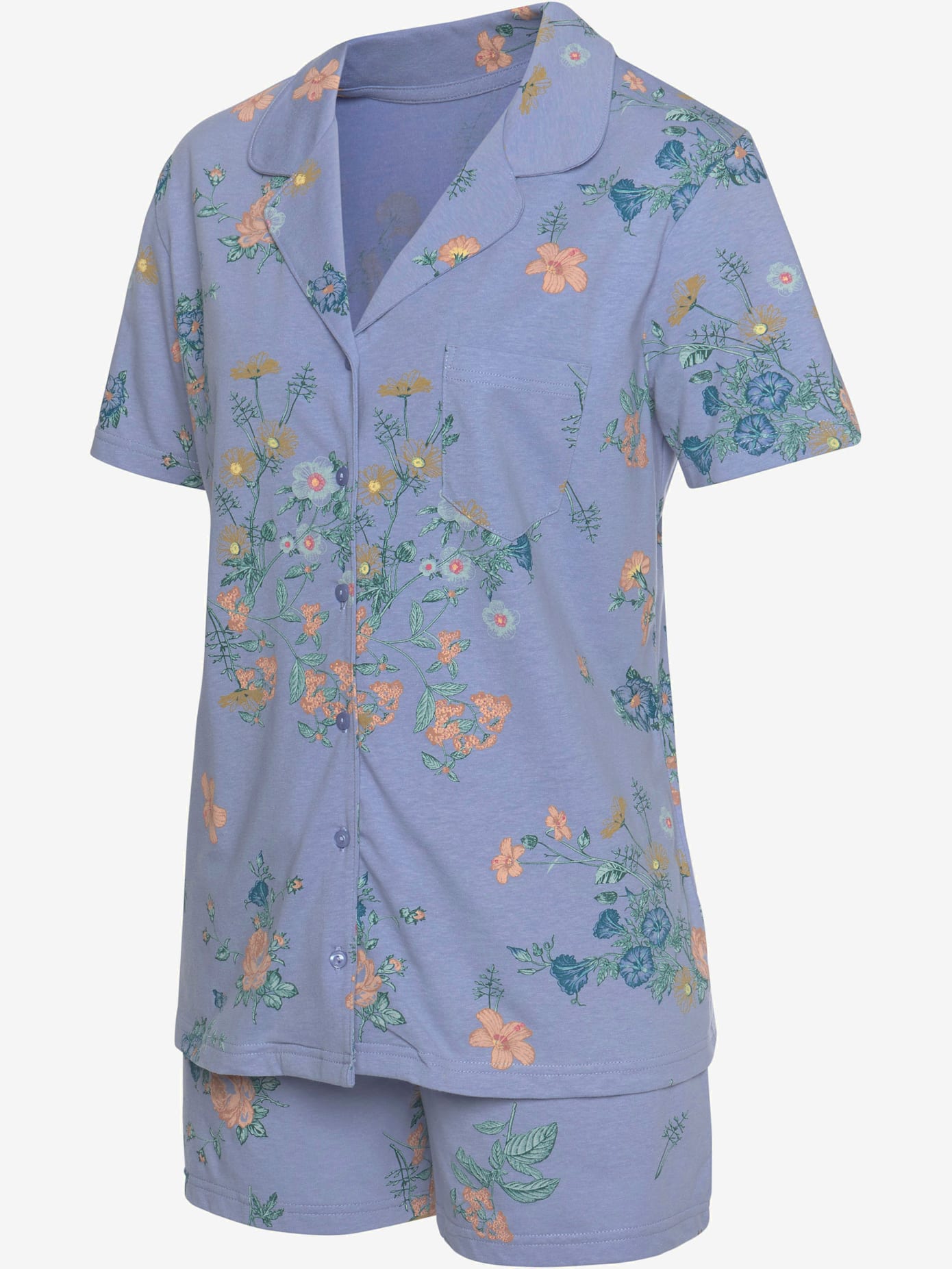Pyjama court fantaisie coupe classique