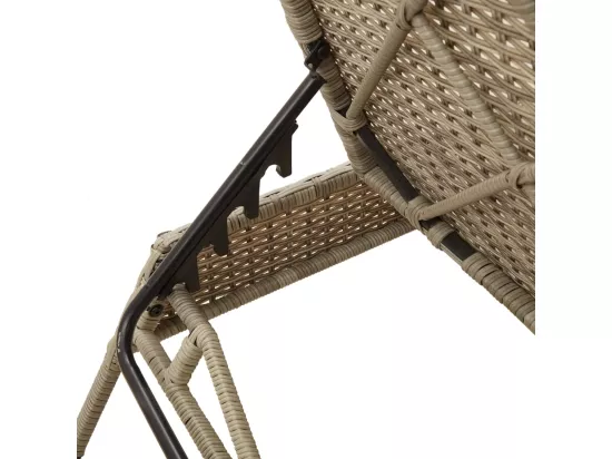 Chaises longues avec coussins lot de 2 gris résine tressée