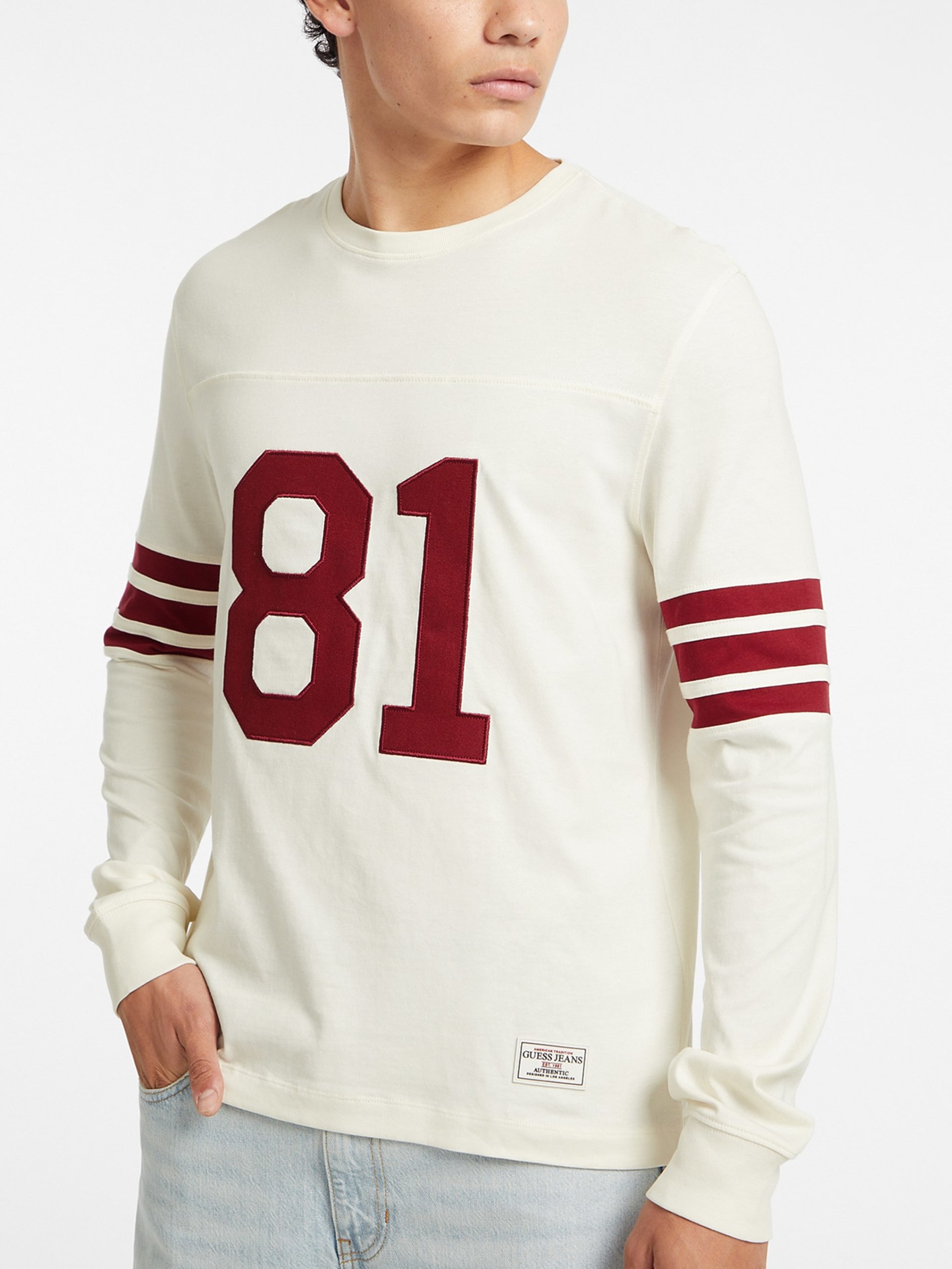 Camiseta de manga comprida listrada número 81