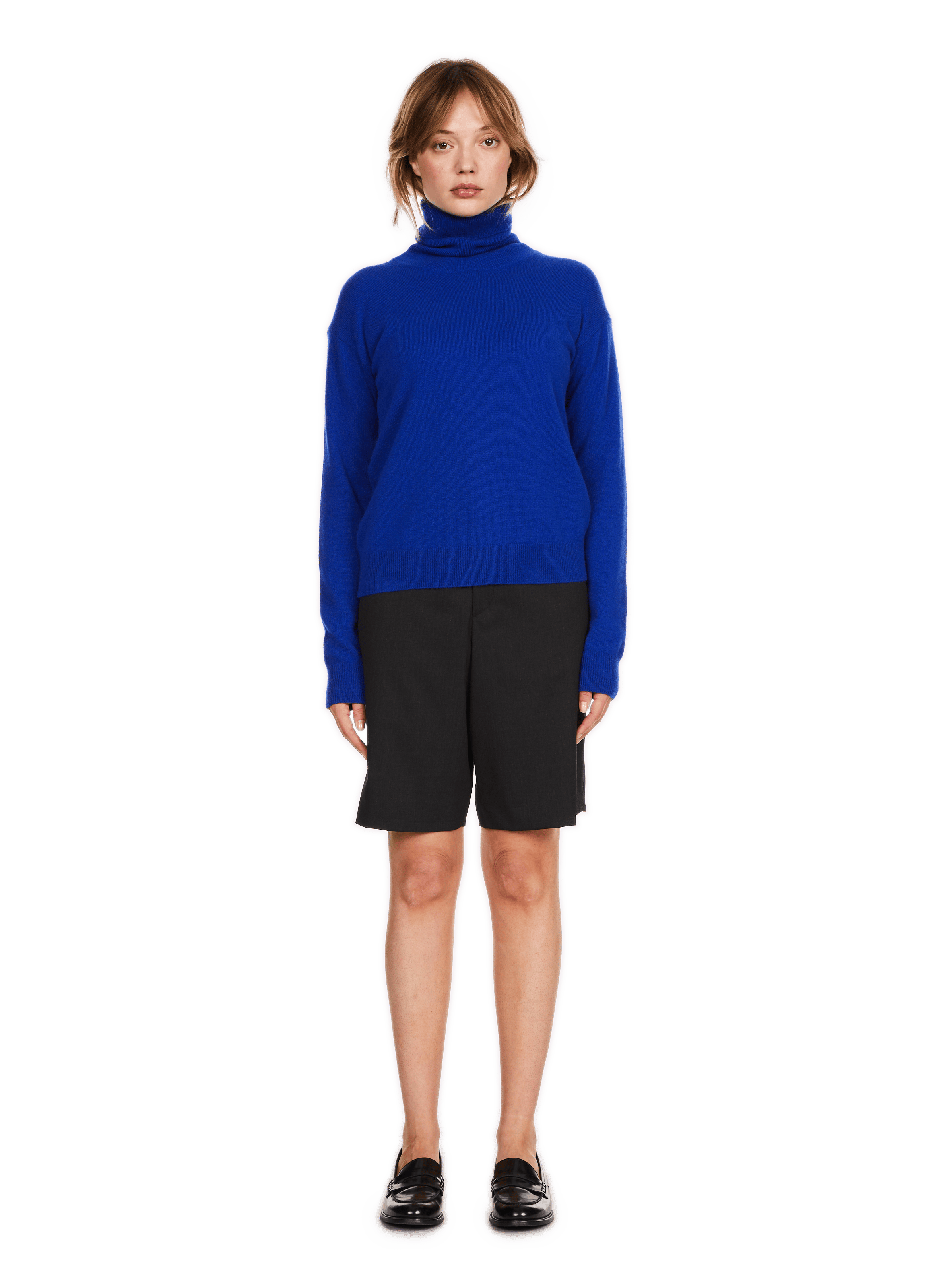 SORGE - Pull col rouléen cachemire | Bleu