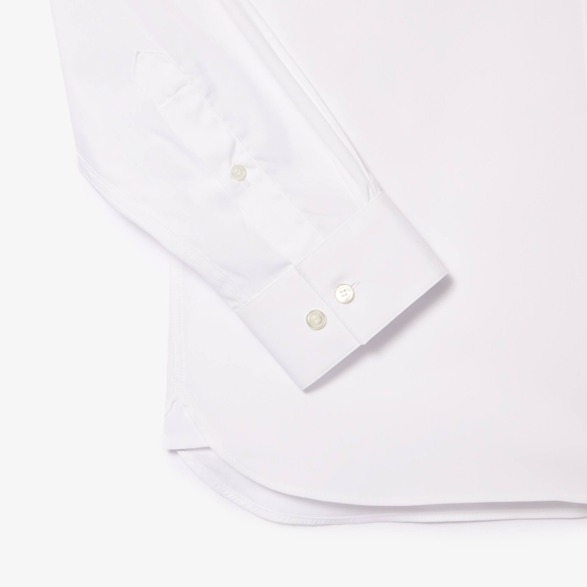 Herren LACOSTE Hemd aus Baumwoll-Popeline mit French-Kragen Lange Armel - Weiss - Lacoste - Herren