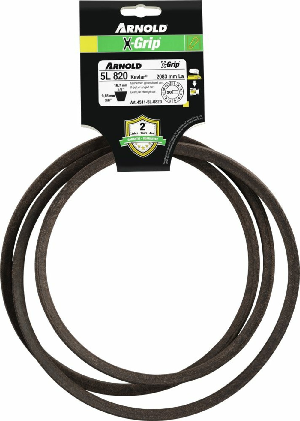 Courroie trapézoïdale x-grip v de type 5l820