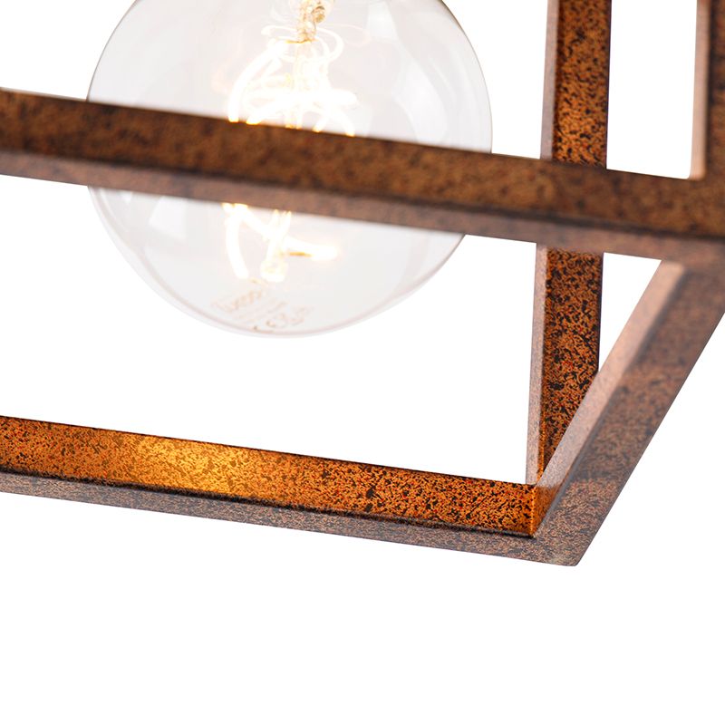 Industriële plafondlamp roestbruin - Cage