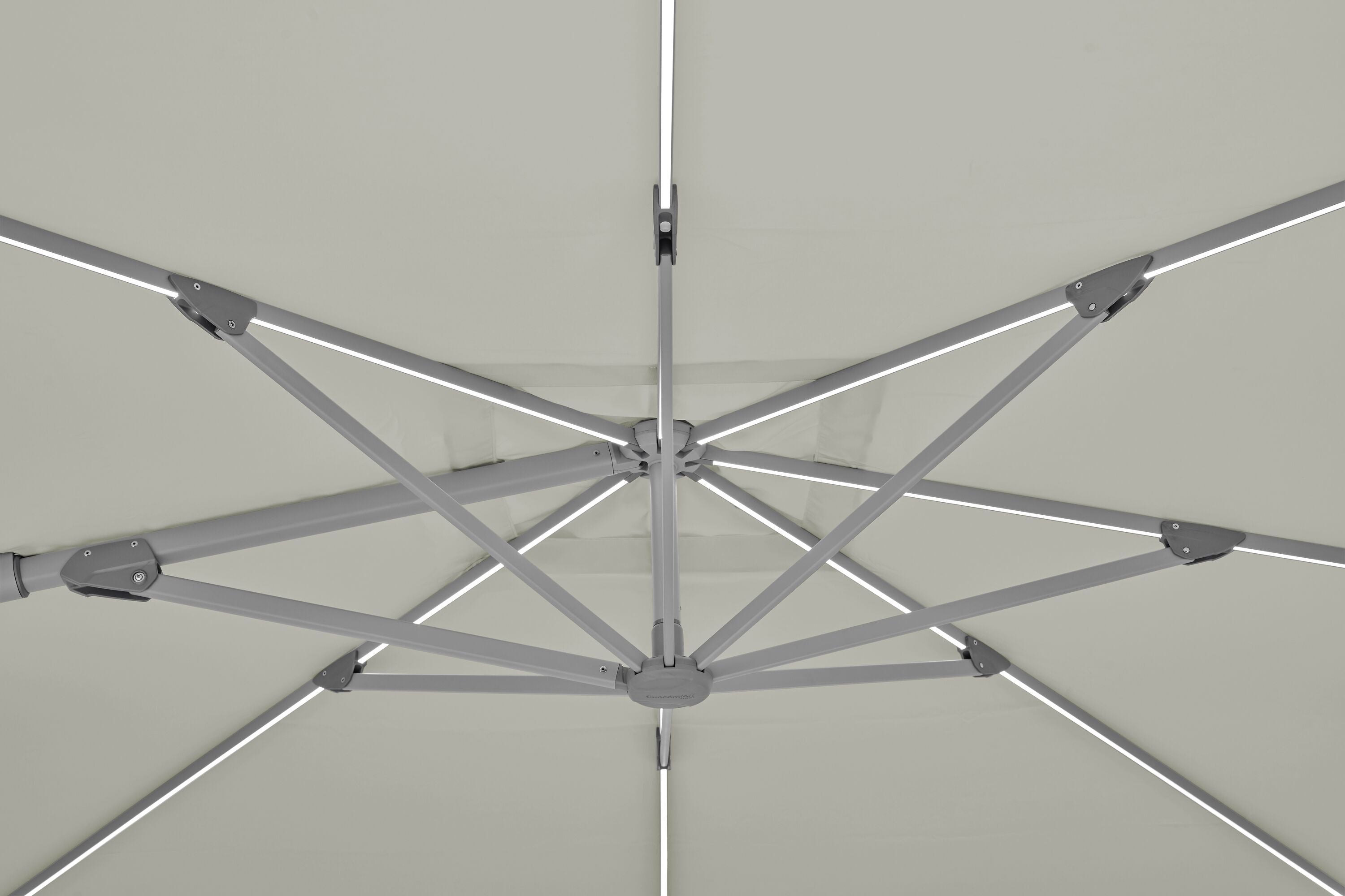 Suncomfort by Glatz VARIOFLEX Sonnenschirm - Hellgrau / B: 300.0 cm x T: 300.0 cm x H: 258.0 cm