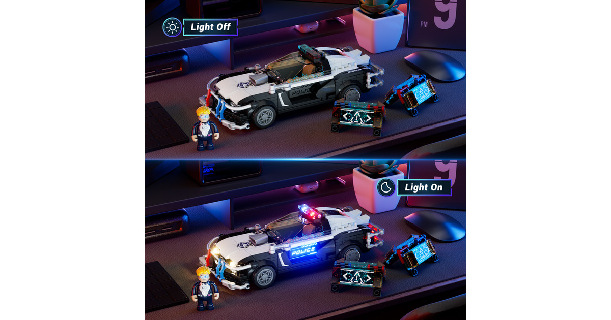 LumibricksCyberpunk Neoncity - Police Patrol Car Constructiespeelgoed  (F9043)