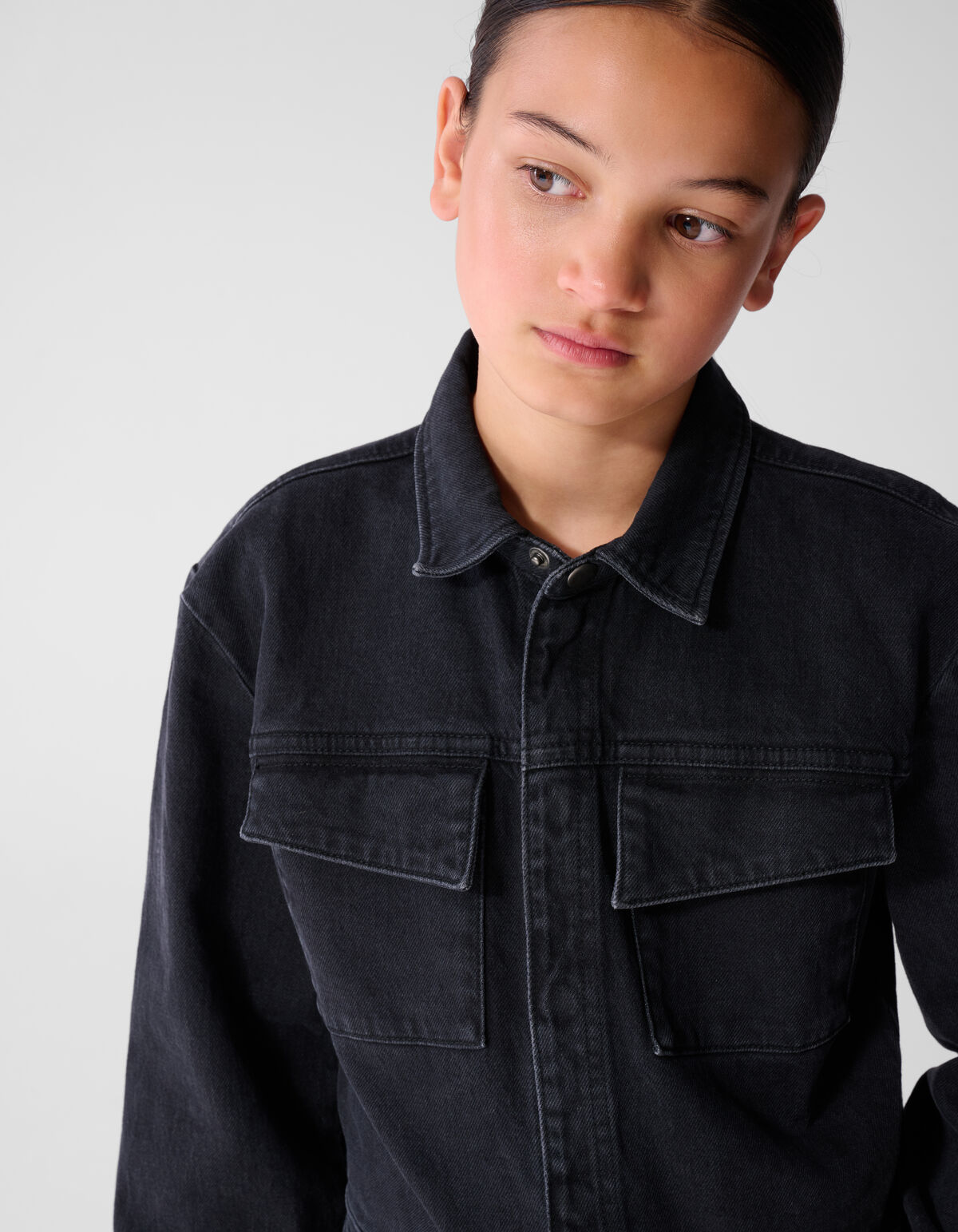 Relaxed Fit Denim Jumpsuit Zwart
