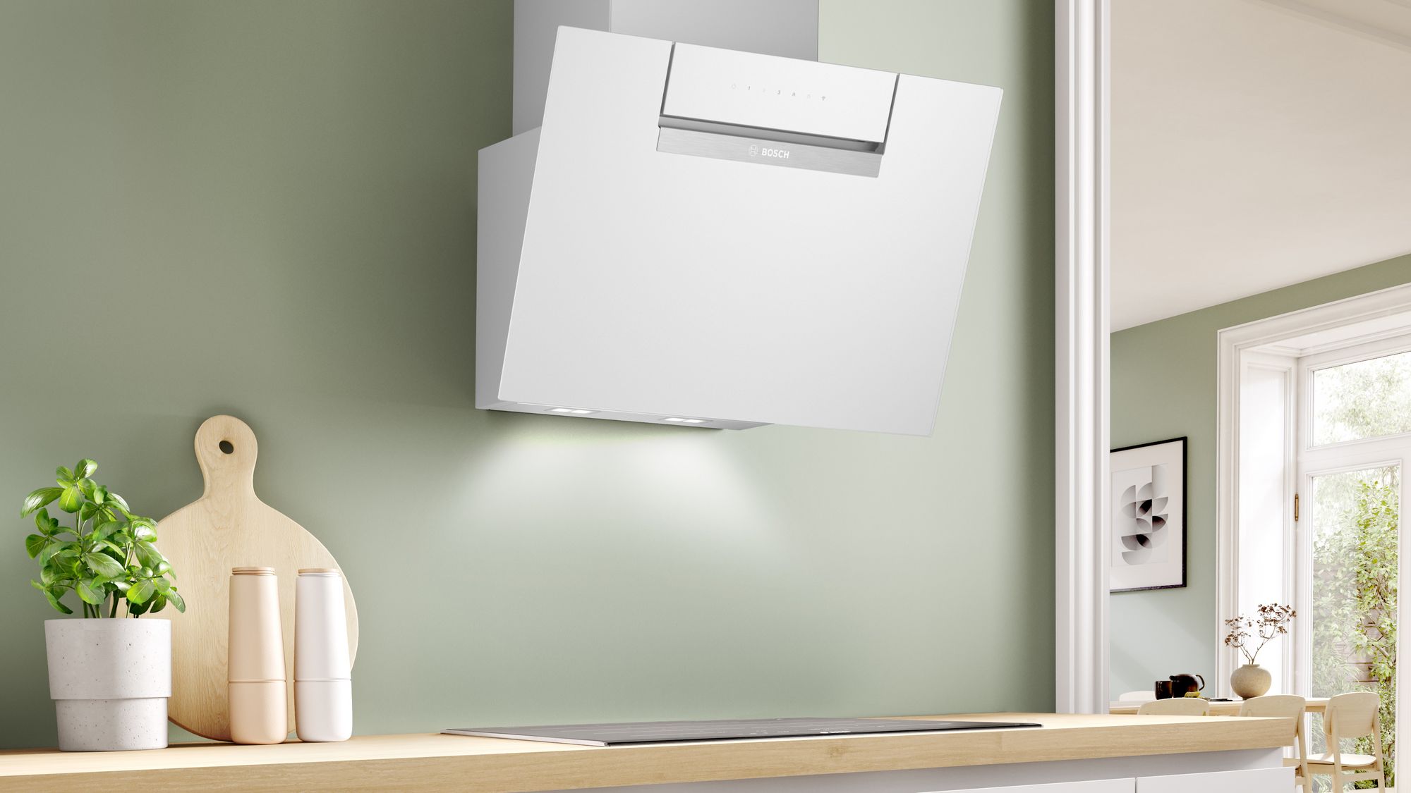 Coifa de parede decorativa Série 4, 60 cm, vidro branco DWK67FN20