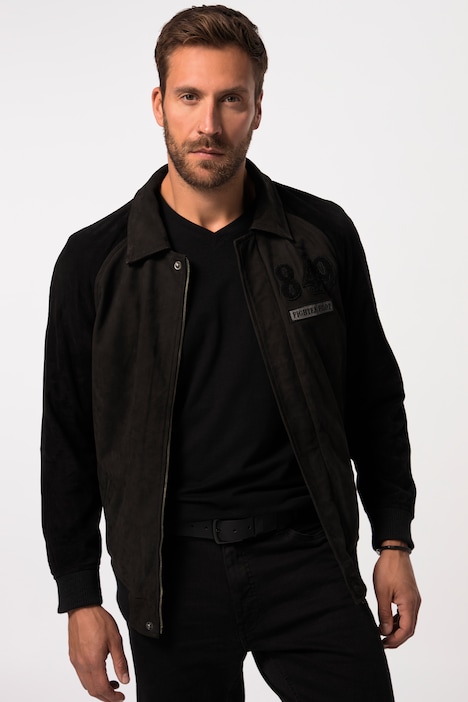 Lederblouson, Leder, feinstes Lammnappaleder, Hemdkragen, Knopfleiste