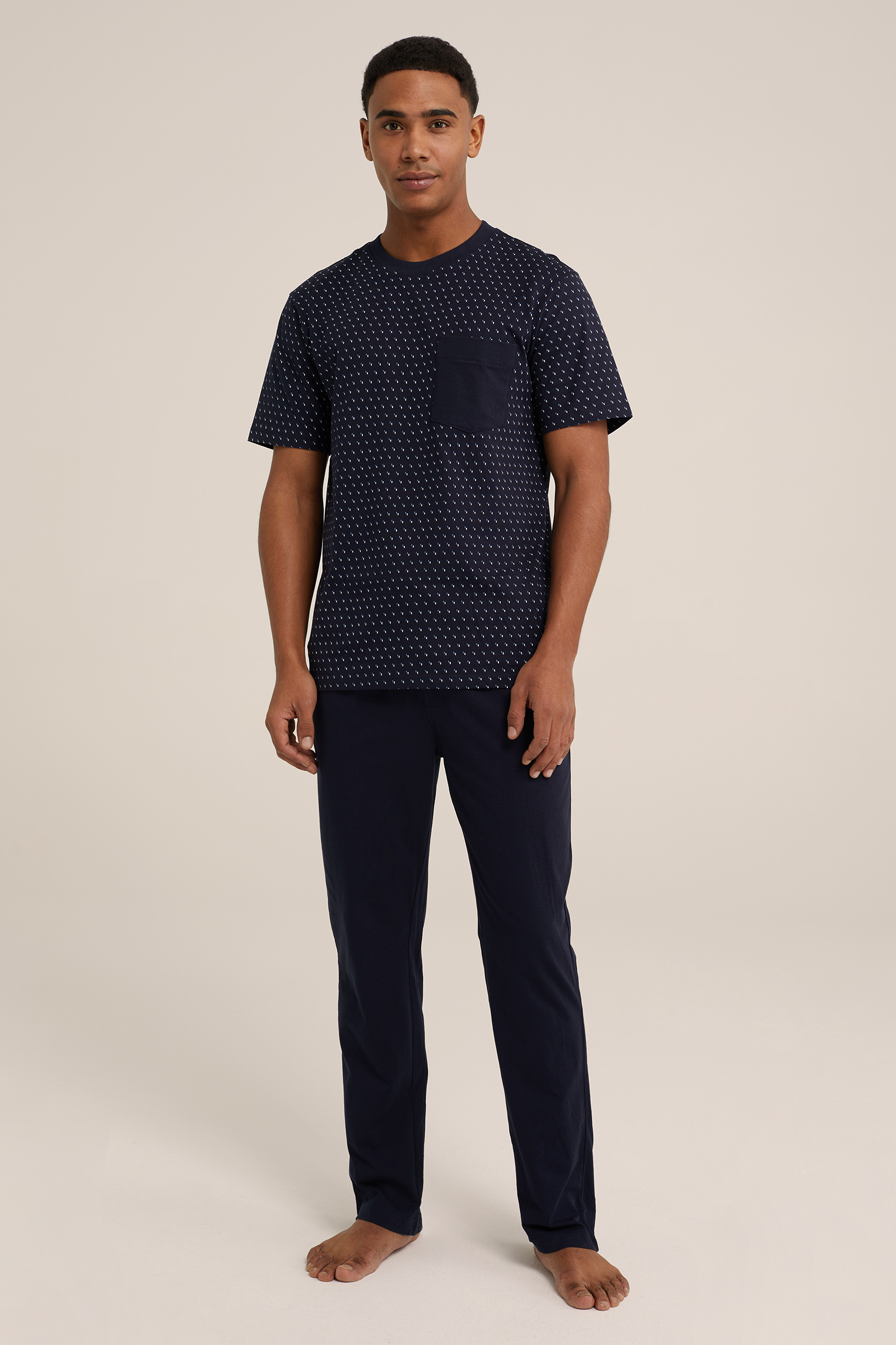 pyjamashirt met dessin WE Fashion Donkerblauw