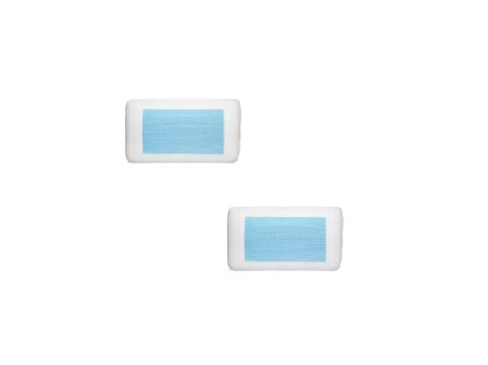 Lot de 2 oreillers ergonomiques - Gel rafraichissant - L 50 cm x P 30 cm x H 12 cm