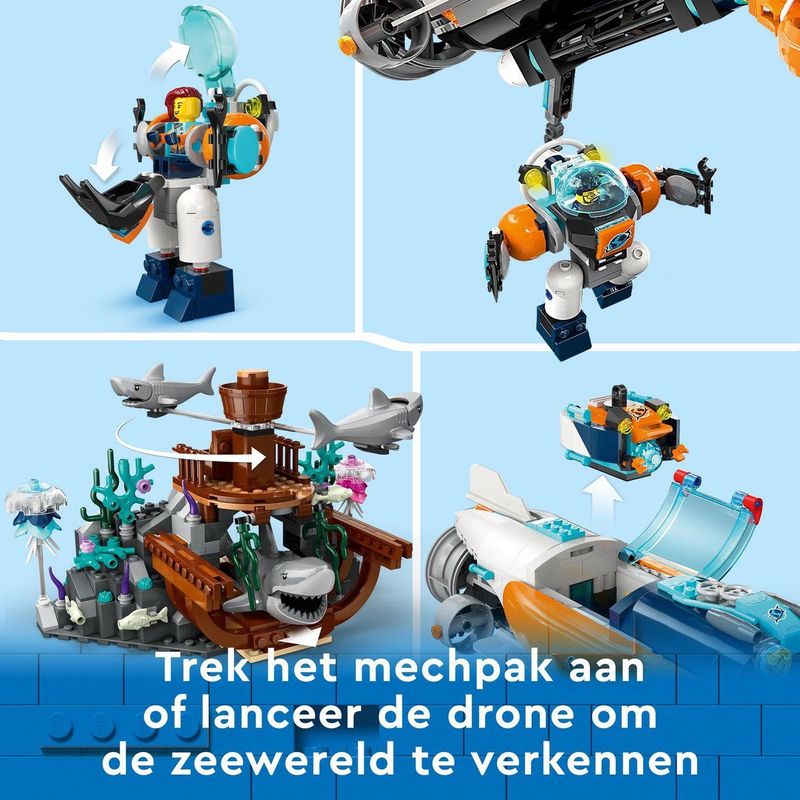 LEGO City Duikboot voor Diepzeeonderzoek Onderwater Set - 60379