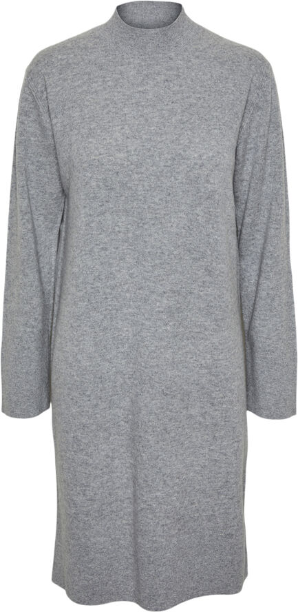 YAS YASEMILIE LS FUNNEL KNIT DRESS S. N Light grey melange