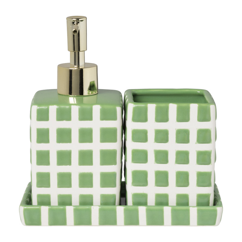 Zeeppompje blokjes - groen/wit - 15.8x7x7 cm