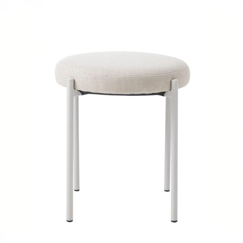 Poef Beige Stof - 43,5x44x48cm - Pelican