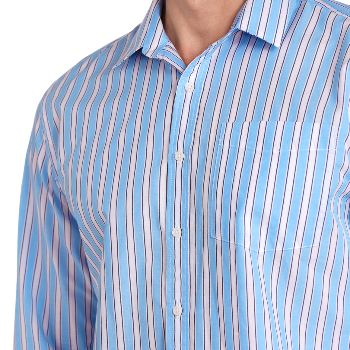 VanVaan Herren Hemd mit Streifen weiss / hellblau