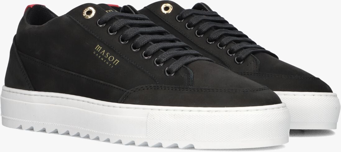 zwarte mason garments lage sneakers tia nabuk
