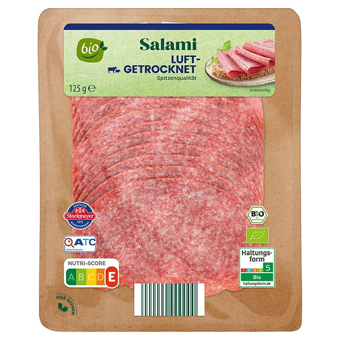 BIO Bio-Salami 125 g, Luftgetrocknet