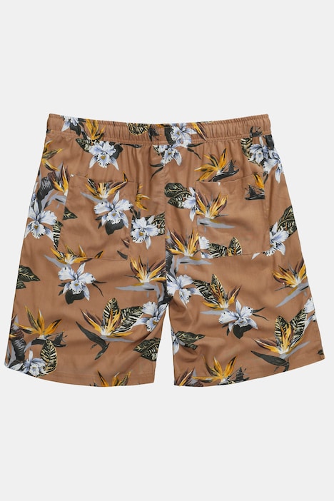 Bermuda, Viskose-Qualität, floraler Print, Elastikbund, bis 8 XL