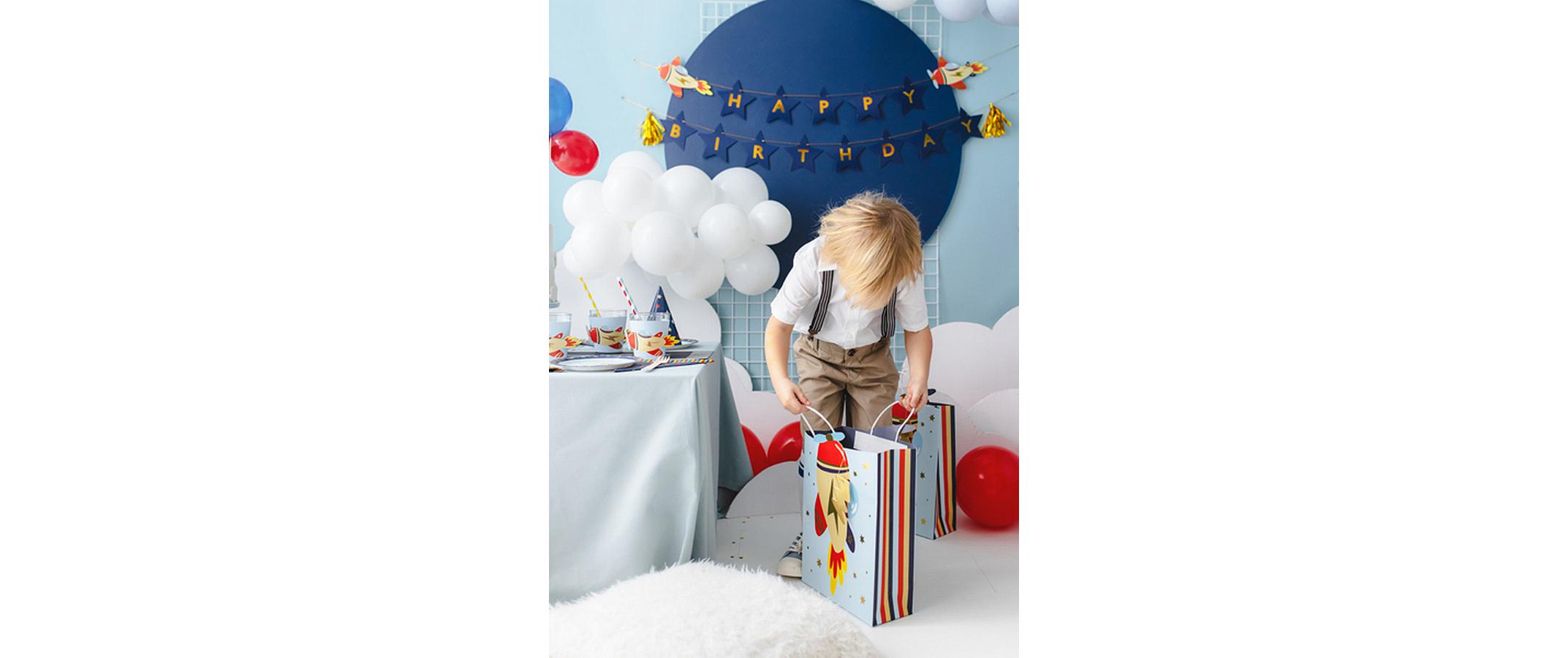 Girlande Flugzeug 3 m, DunkelblauGirlande für Kindergeburtstag