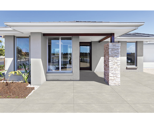 Porseleinen terrastegel Modern Betongrijs gerectificeerde rand 100 x 100 x 2 cm