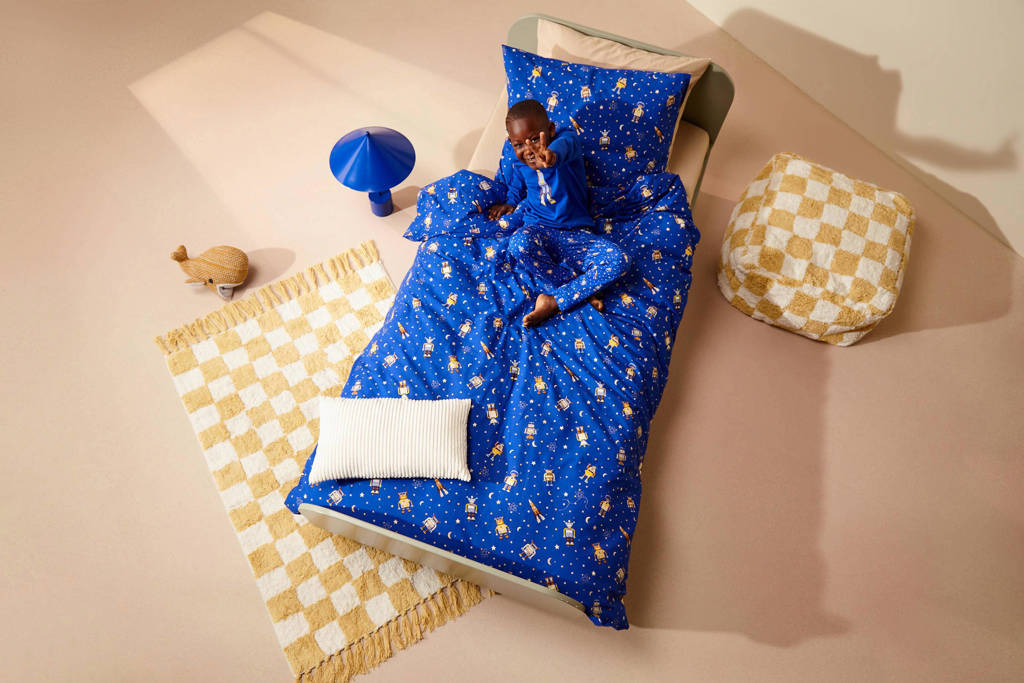 NOUS Kids pyjama Moonwalker kobaltblauw/geel