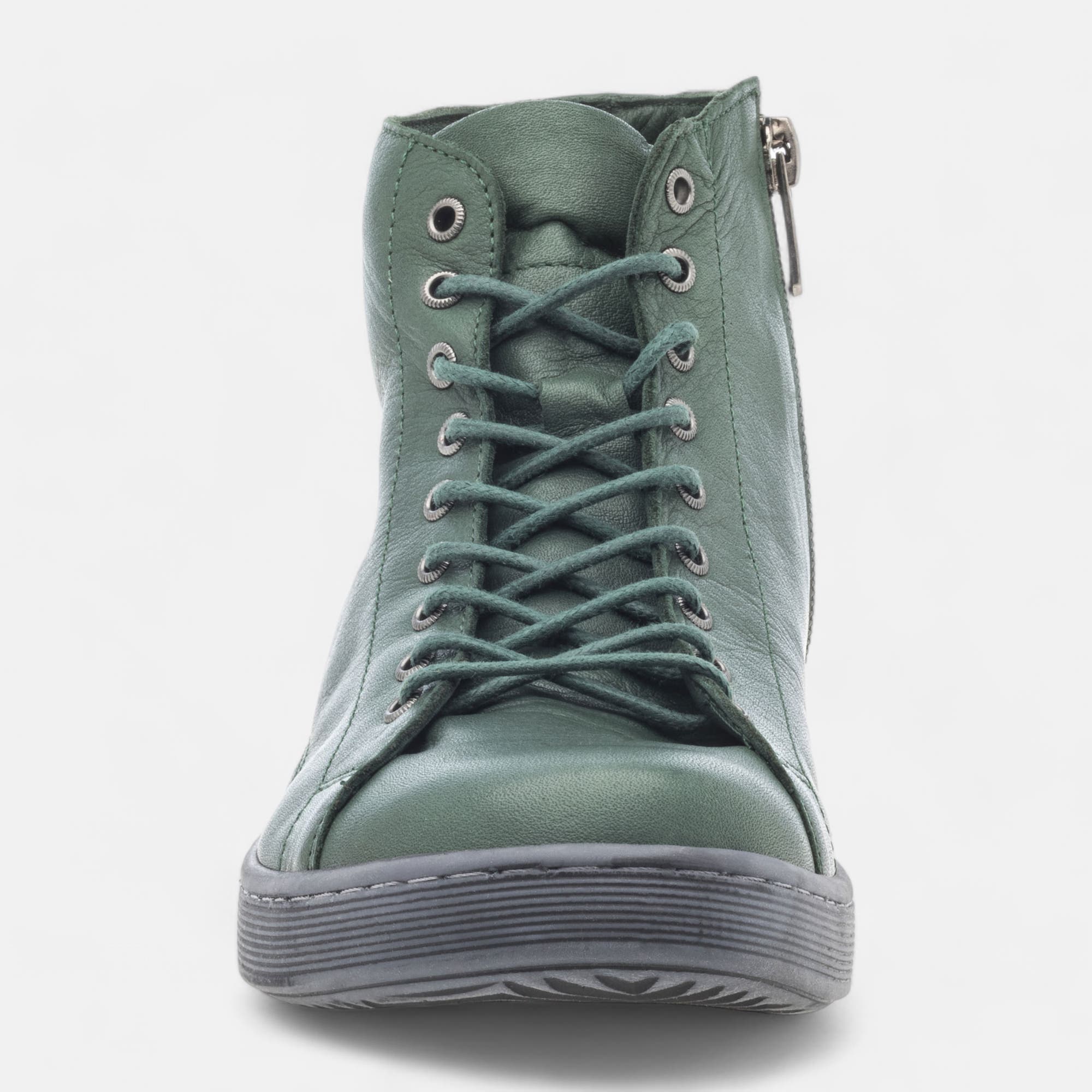 Baskets hautes Femme en cuir vert