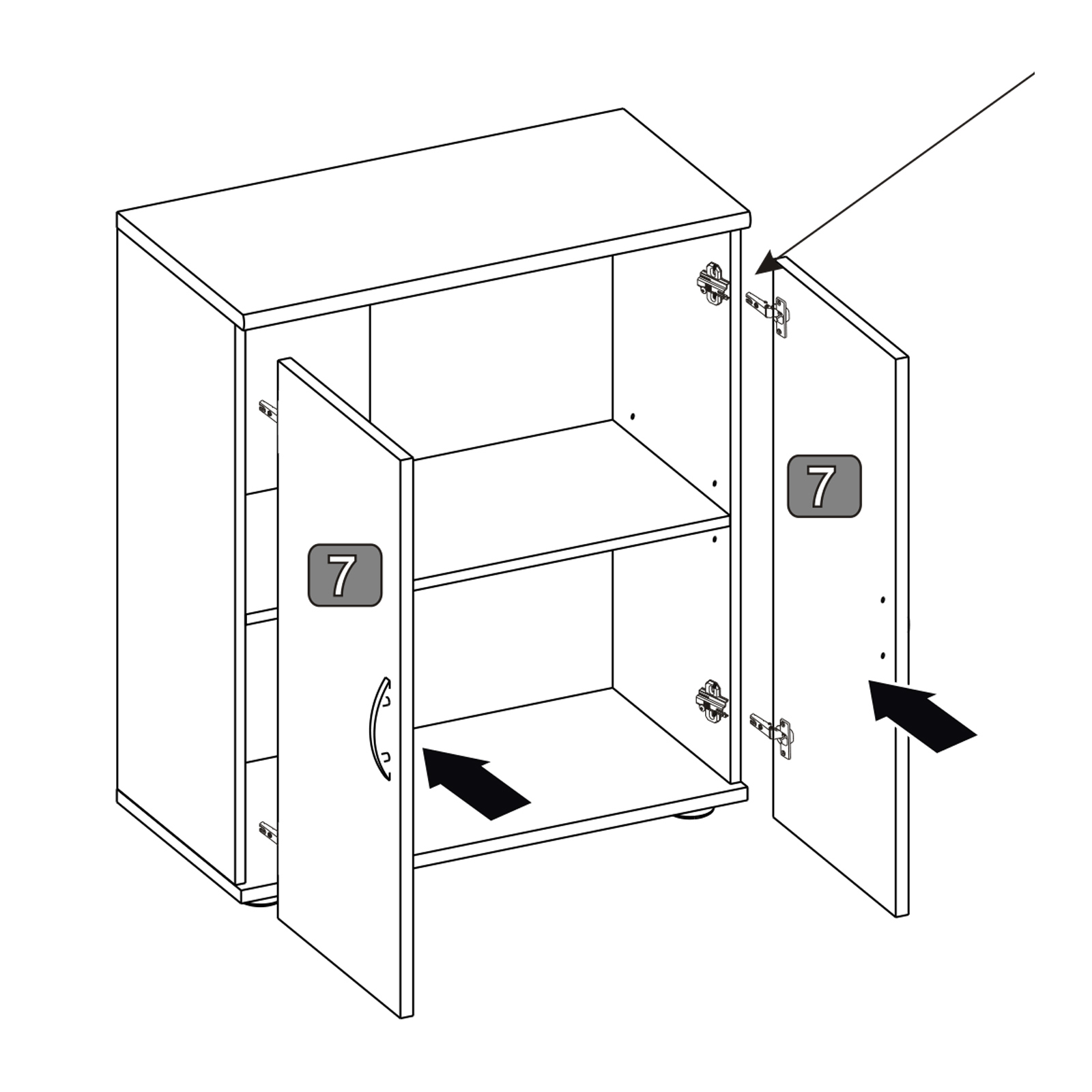 Kommode - Sonoma Eiche - 2 Türen - 60 cm