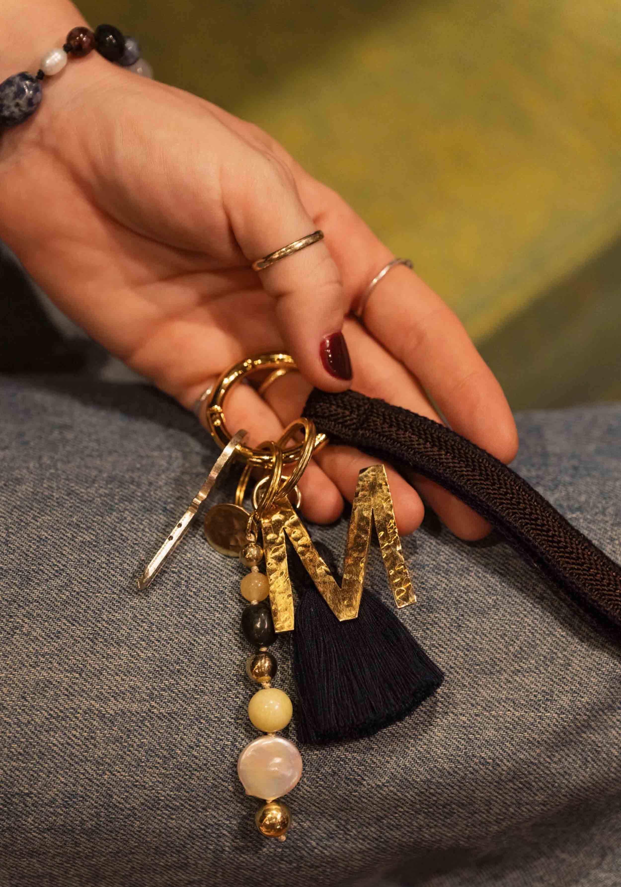 YOOMEE Schlüsselanhänger Stone Pendant Jamila Meadow